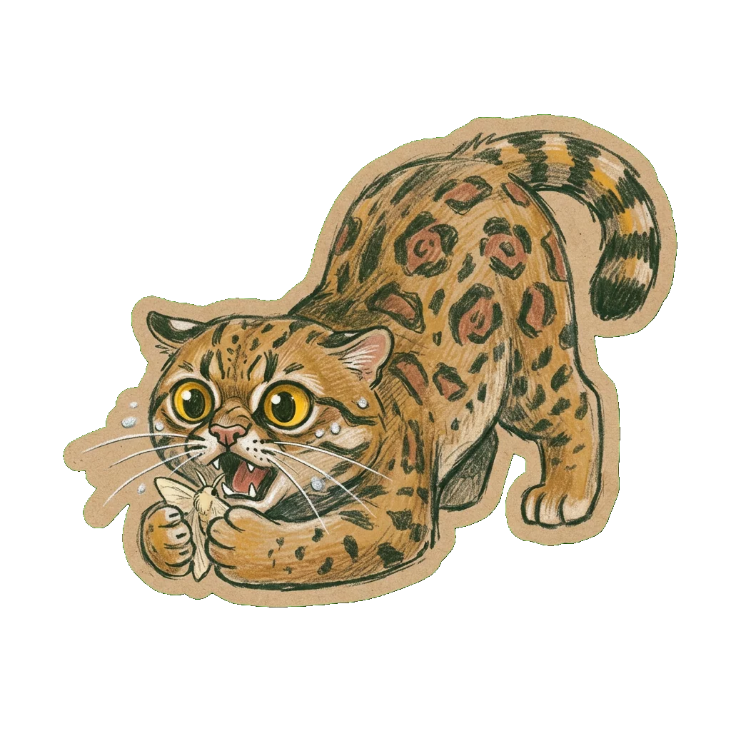 The cat grabbing a moth